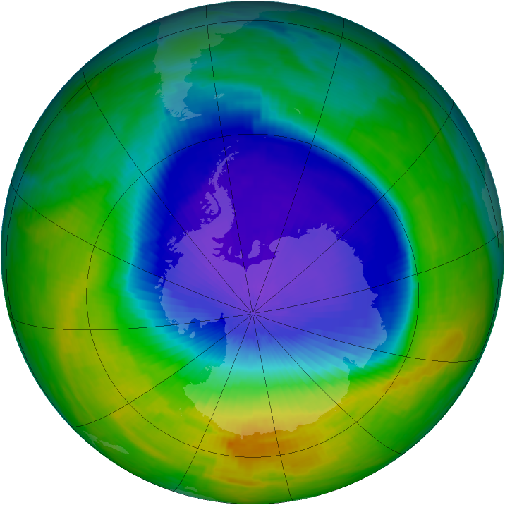 Antarctic ozone map for 01 November 1993